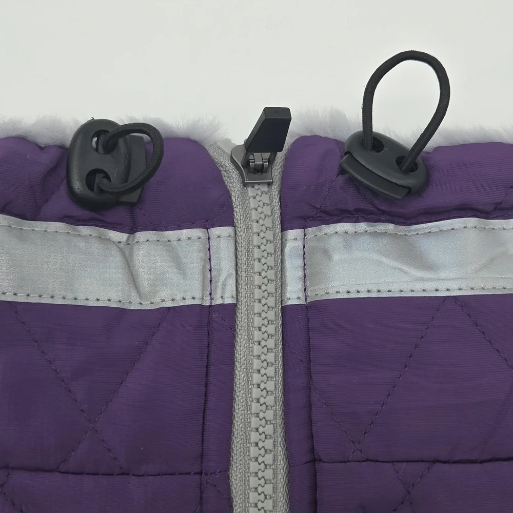 Purple and Gray Dog Jacket Medium NWOT